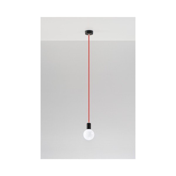 Lampada a sospensione rossa Bombilla - Sollux-image-1