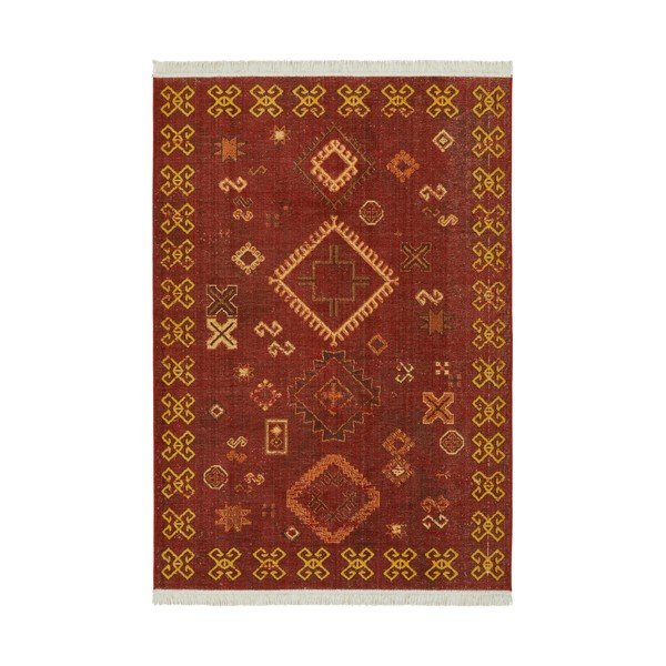 Tappeto rosso con cotone riciclato , 200 x 290 cm Sarobi - Nouristan
