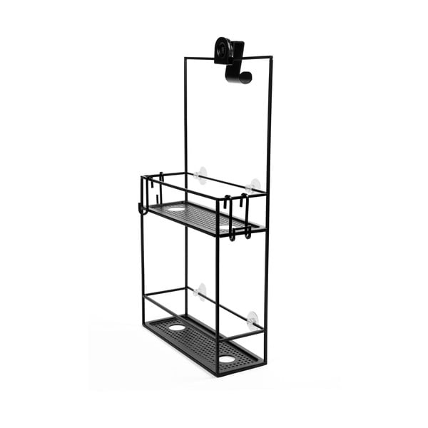 Mensola da bagno in acciaio nero sospesa Cubiko - Umbra-image-3