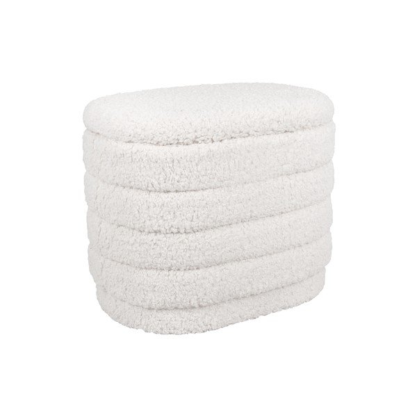 Pouf ovale bianco con contenitore Cuddly - Leitmotiv-image-4