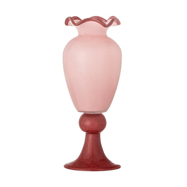Vaso rosa in vetro (altezza totale 34 cm) Frills – Bloomingville