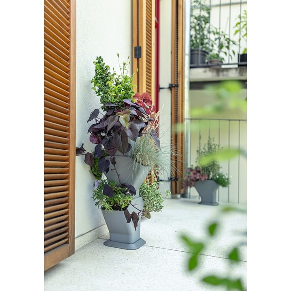 Albero verticale autoinnaffiante grigio - Plastia-image-1