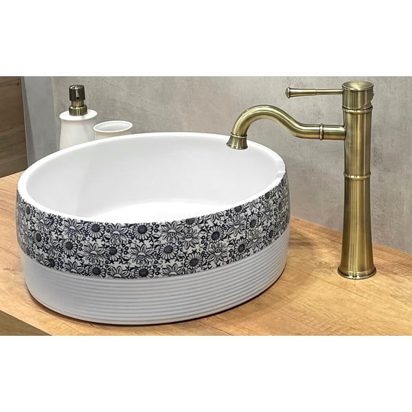 Lavabo rotondo bianco in ceramica ø 41 cm Priori – Sapho-image-1