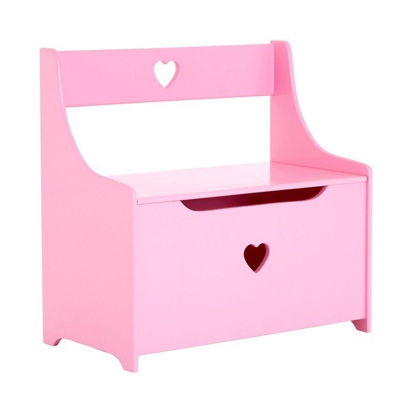 Armadietto per bambini rosa con panca 60x62x34 cm Pink Heart – Premier Housewares