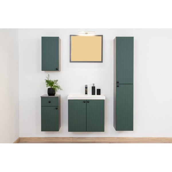 Mobile bagno basso sospeso verde-antracite 30x60 cm Asti - STOLKAR-image-2