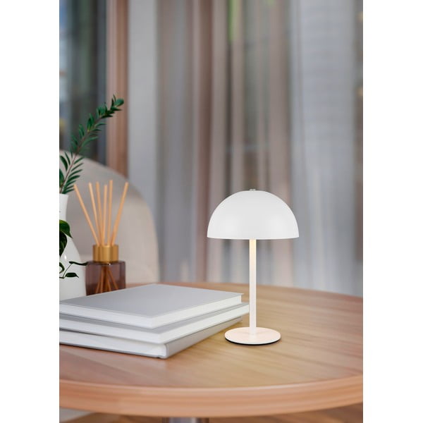 Lampada da tavolo LED bianco opaco con paralume in metallo (altezza totale 21 cm) Munoz – Trio-image-1