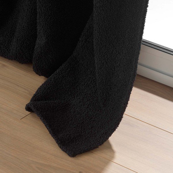 Tenda bouclé nera 140x240 cm Wooly - douceur d'intérieur-image-4