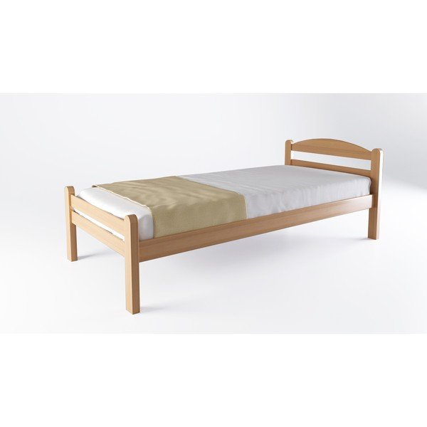 Letto matrimoniale di colore naturale in faggio massiccio con rete inclusa 180x200 cm Bellariva – B.E.S.-image-3