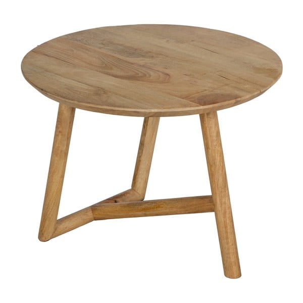 Tavolino da salotto rotondo di colore naturale in mango massiccio ø 60 cm Mao – Ixia