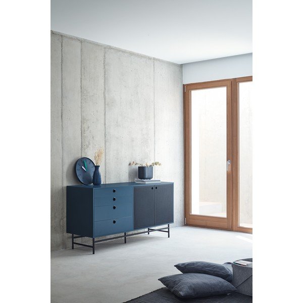 Cassettiera nera e blu , larghezza 150 cm Punto - Teulat-image-1