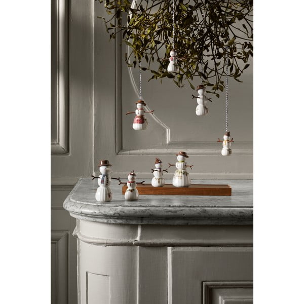 Decorazione per albero di natale in porcellana dipinta a mano ø 4 cm Hammershøi Snowman – Kähler Design-image-3
