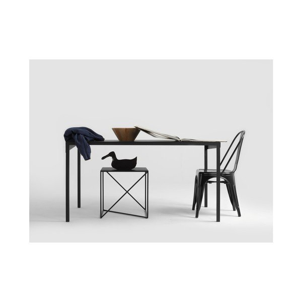 Tavolo da pranzo in metallo nero, 140 x 80 cm Obroos - CustomForm-image-1