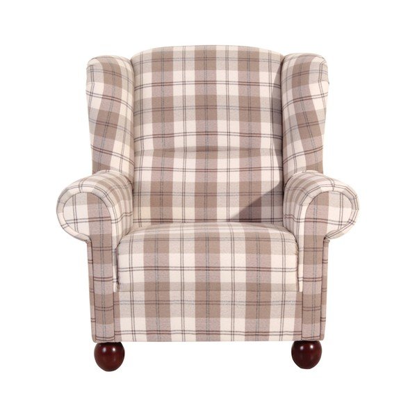 Poltrona a quadri marrone Monarch Chenille - Max Winzer-image-3
