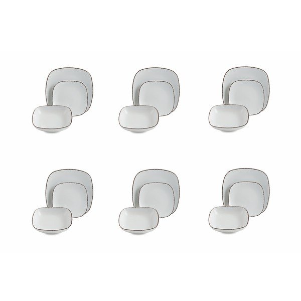 18dílná kameninová sada nádobí Villa d'Este New Zen Bianco