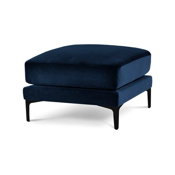 Pouf in velluto blu navy Harmony - Kooko Home-image-2