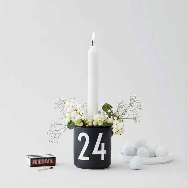 Candeliere in porcellana nera - Design Letters-image-1