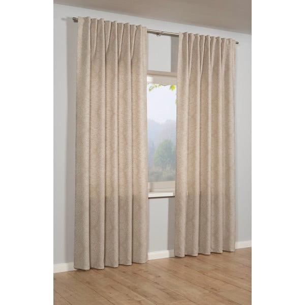 Tenda oscurante/termoisolante beige in jacquard 140x245 cm Ornament – Sehlbach-image-1
