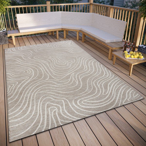 Tappeto beige per esterni 155x230 cm - Elle Decoration-image-1