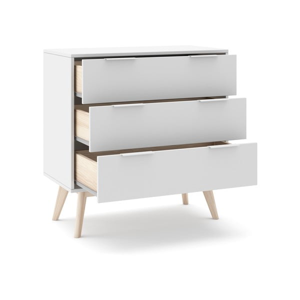 Cassettiera bassa bianca 80x83 cm Campus - Marckeric-image-4