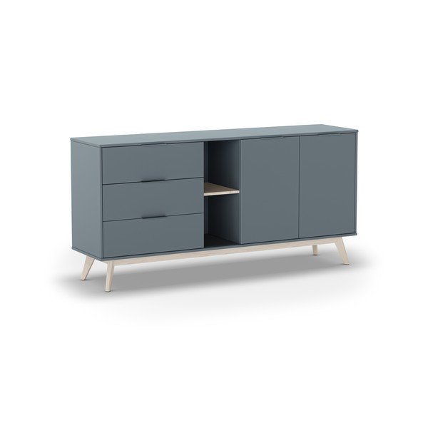 Cassettiera verde polveroso 165x80x40 cm Pisco – Marckeric-image-4