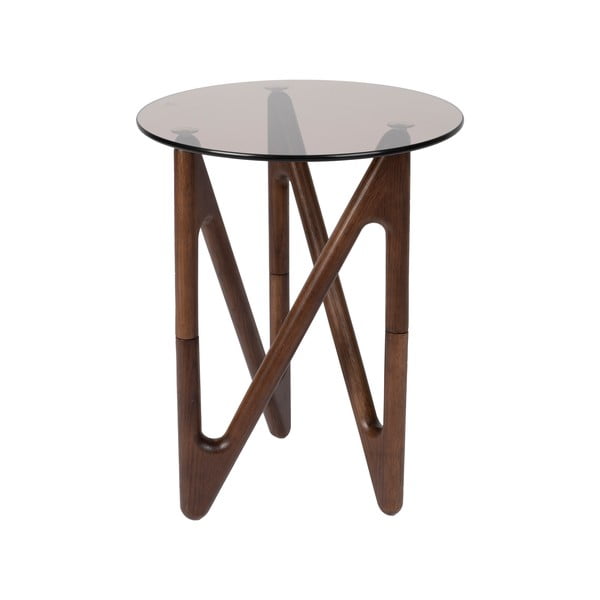 Tavolino rotondo con piano in vetro ø 40 cm Naia – Dutchbone