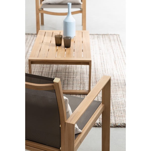 Set di mobili da giardino di colore naturale in alluminio per 4 persone Kallen   – Bizzotto-image-2