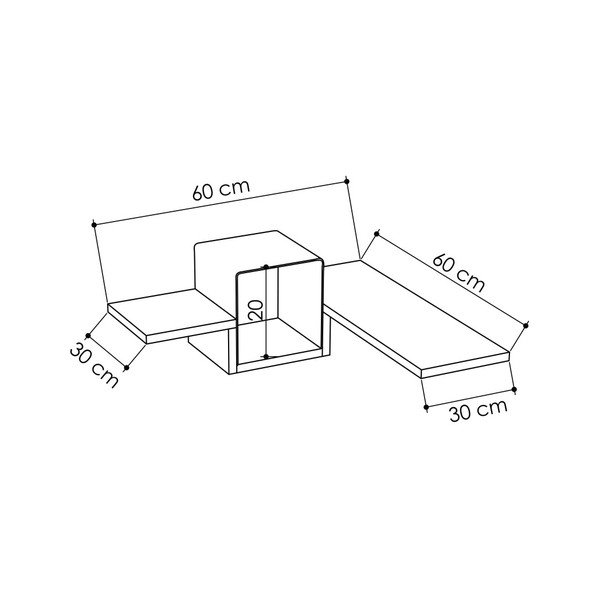 Set di 3 mensole da parete nere Ales Corner Black - Decortie-image-2