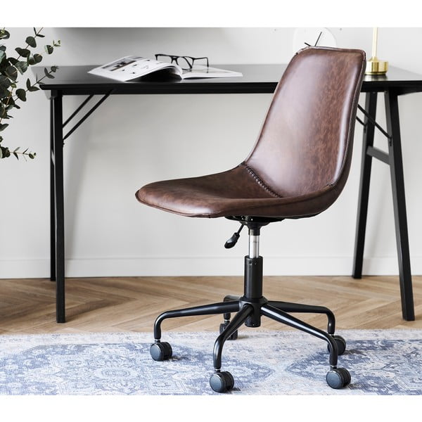 Sedia da ufficio marrone scuro Monaco – House Nordic-image-1