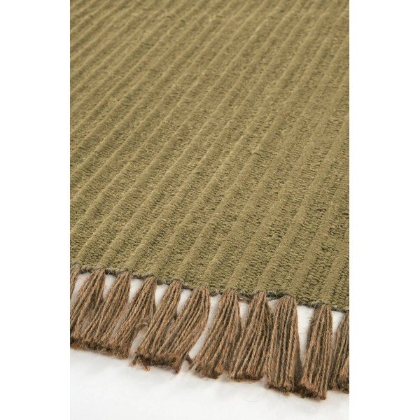Passatoia verde in misto cotone tessuta a mano 80x150 cm Channa – Jotex-image-3