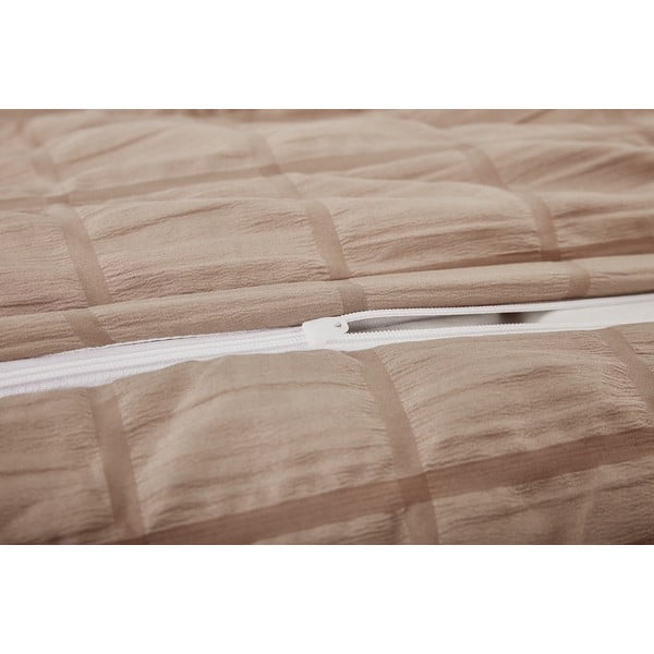 Biancheria da letto marrone in crêpe per letto singolo 140x200 cm Naomi – My House-image-2