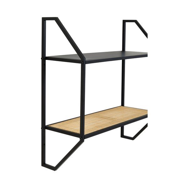 Mensola nera/di colore naturale in metallo con ripiani multipli 61 cm Depok – Premier Housewares-image-3