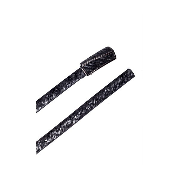 Černý kožený dámský pásek Ferruccio Laconi Palas, délka 90 cm-image-2