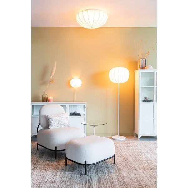 Lampada da terra bianca con paralume in tessuto (altezza 160 cm) Shem - White Label-image-2