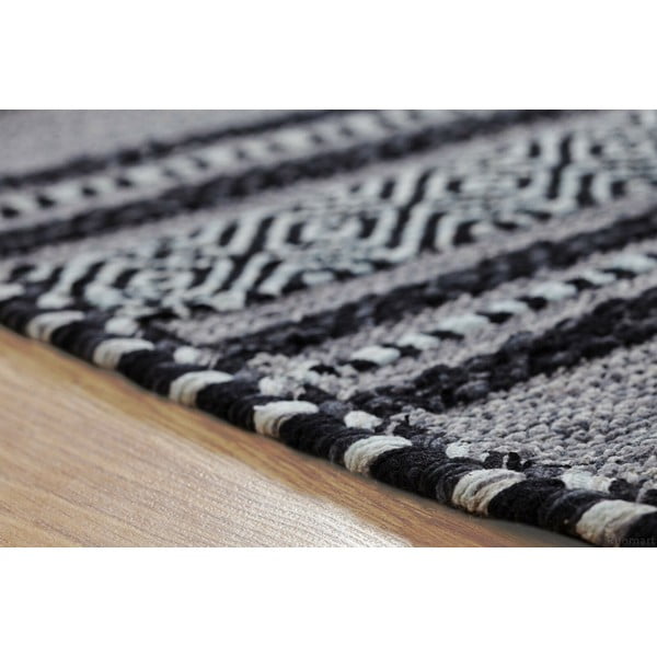Tappeto in cotone grigio scuro, 60 x 90 cm Antique Kilim - Webtappeti-image-1