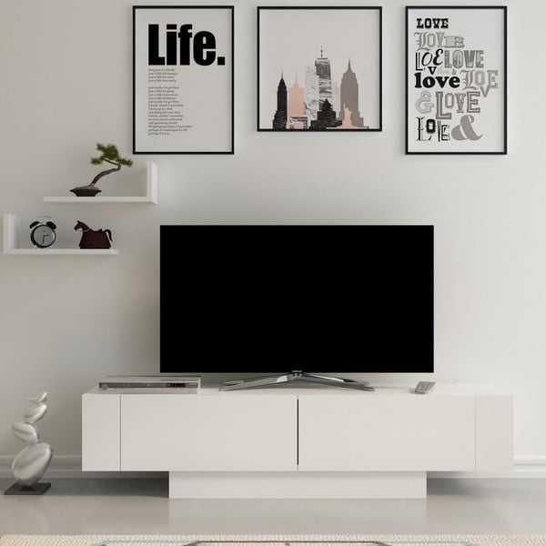 Televisore bianco 150x42 cm Matera - Zena Home-image-1