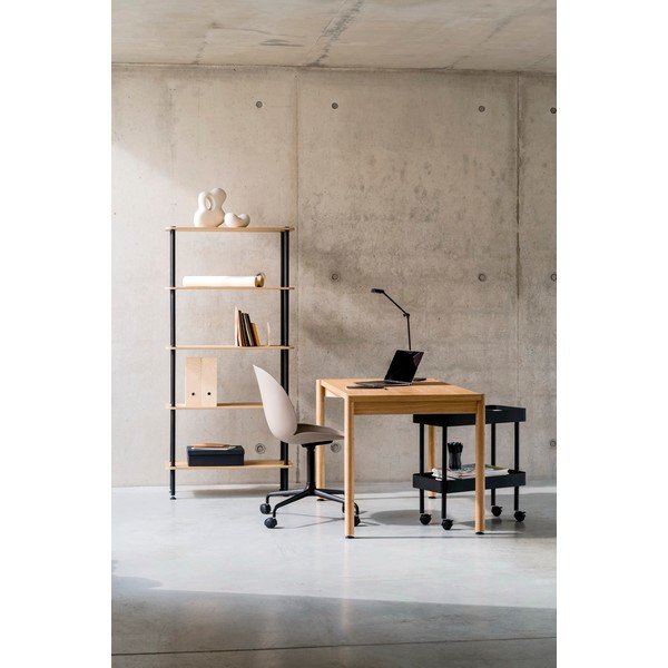 Scaffale nero con effetto rovere 80x163x35 cm Teidi – noo.ma-image-1