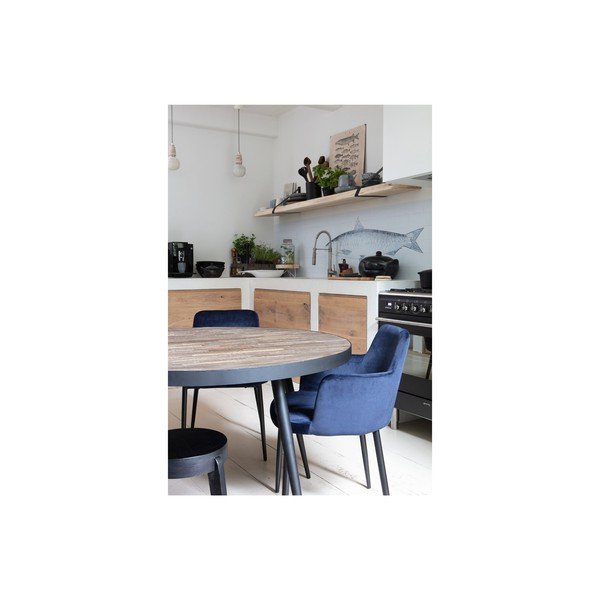 Sedia da pranzo blu scuro Tatum - WOOOD-image-3