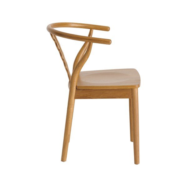 Sedia da pranzo colore naturale scuro in rovere massiccio con braccioli Heddalie – Ellos Home-image-4