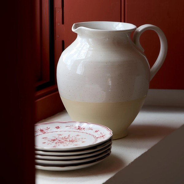 Piatto da dolce rosso/bianco in gres ø 17 cm Vila – Costa Nova-image-2