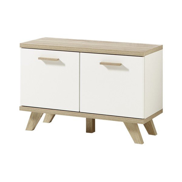 Scarpiera bianca in rovere con panca Oslo - Germania