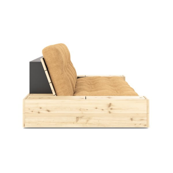 Divano letto in velluto a coste marrone chiaro-senape 244 cm Base - Karup Design-image-3