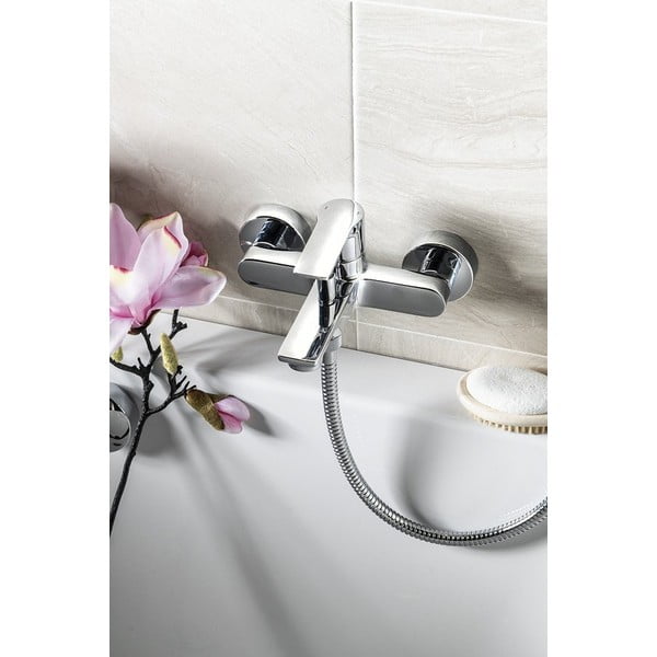 Rubinetto per vasca da bagno bianco da parete (con due uscite) Pax – Sapho-image-1