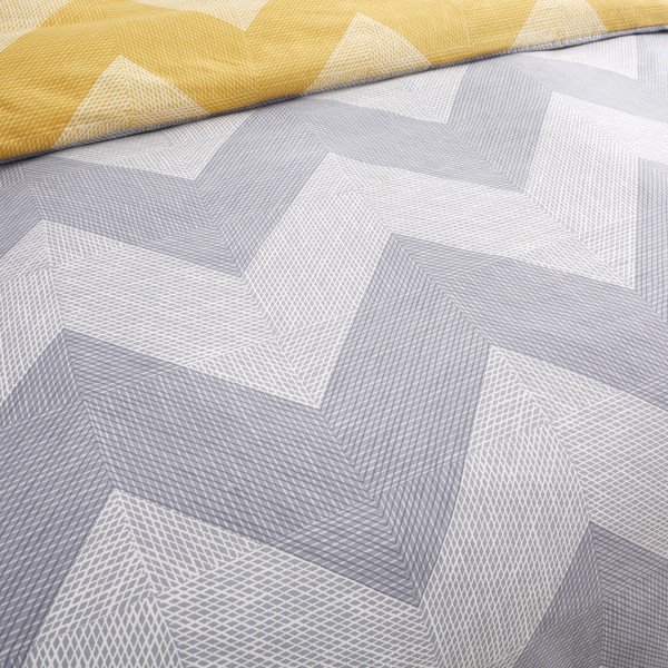 Biancheria da letto giallo-grigio 200x135 cm Chevron Geo - Catherine Lansfield-image-3