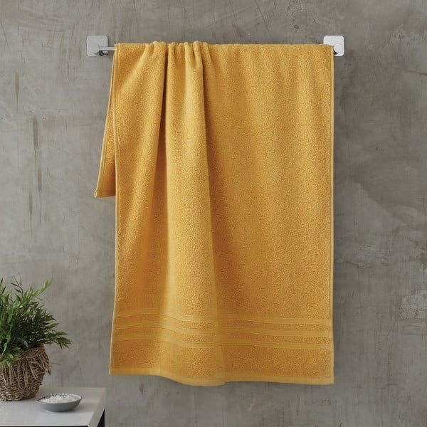 Asciugamano tipo terry giallo in cotone 90x140 cm Zero Twist – Catherine Lansfield-image-1