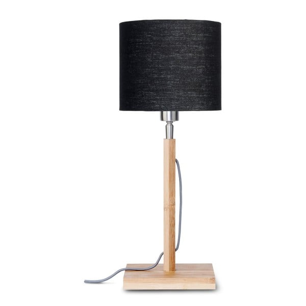 Lampada da tavolo con paralume nero e struttura in bambù Fuji - Good&Mojo