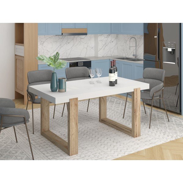 Tavolo da pranzo bianco 90x160 cm Solid - Støraa-image-2