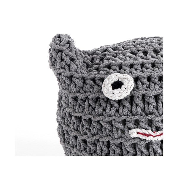 Pouf da divano per bambini in cotone grigio Cat - Tomasucci-image-1