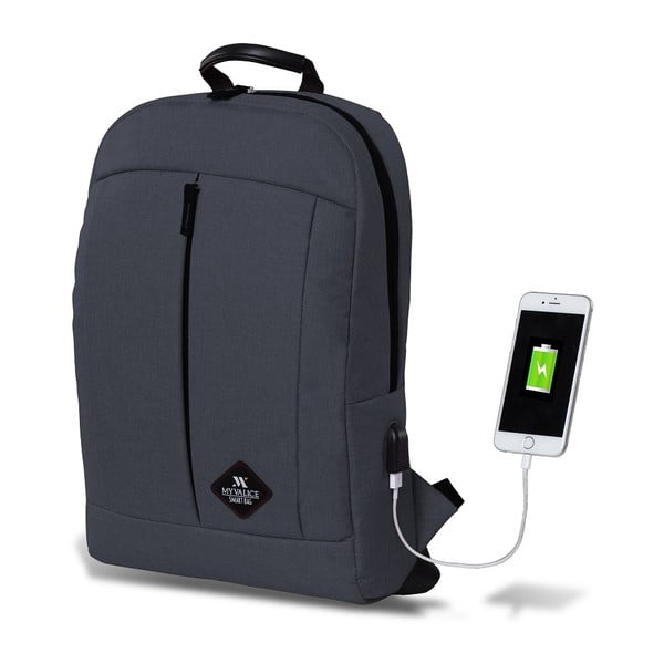 Zaino antracite con porta USB My Valice GALAXY Smart Bag - Myvalice