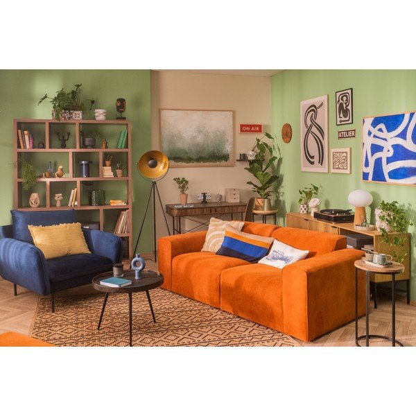 Divano angolare in velluto a coste arancione (angolo sinistro) Sting - Scandic-image-1