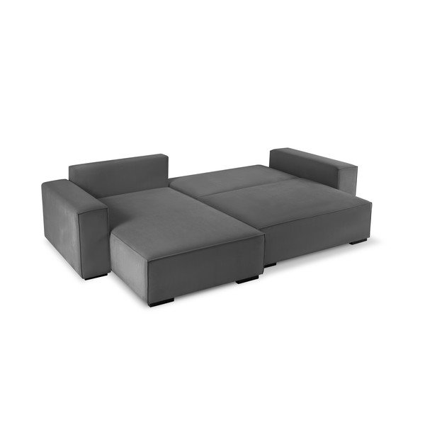 Divano letto in velluto a coste grigio scuro Azalea - Mazzini Sofas-image-4